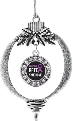 Miniatura 46 de Inspired Silver - Twin One - Adorno festivo de Navidad de plata - Adorno festivo de árbol de Navidad con dije de círculo y circonita cúbica