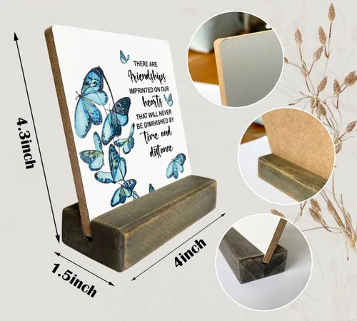 Miniatura 2 de Placa de madera con soporte, regalo de amistad impreso, perfecto para Navidad o cumpleaños