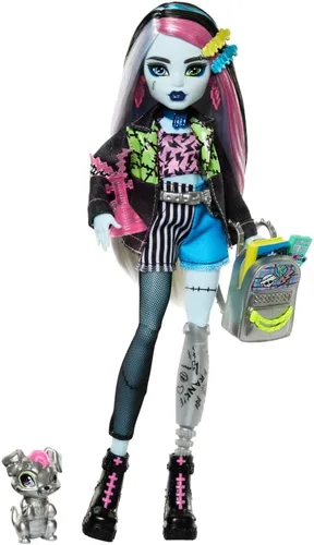 Miniatura 7 de Muñeca de Monster High Spectra Vondergeist con hurón mascota Rhuen y accesorios como mochila, tableta, bocadillos y más