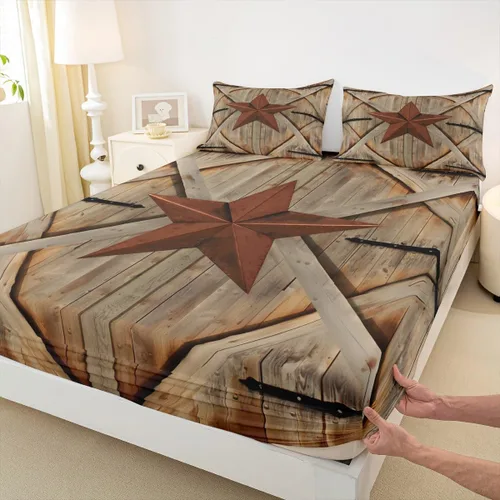 Miniatura 18 de Bonita sábana bajera ajustable para niños, tamaño individual, juego de ropa de cama rústica de pollo, decoración de dormitorio para niños y adultos