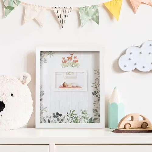 Miniatura 5 de Kate Aspen Woodland, tamaño único, libro de invitados de baby shower alternativo con inserciones de oso de peluche de madera