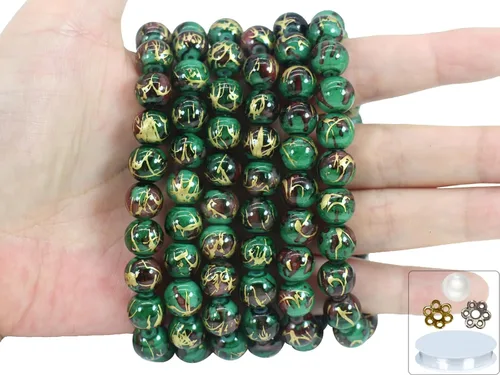 Miniatura 30 de 848 cuentas redondas de cristal agrietado – 0.236 pulgadas, 0.315 pulgadas, 0.394 pulgadas, 0.394 pulgadas, jade artificial para hacer joyas