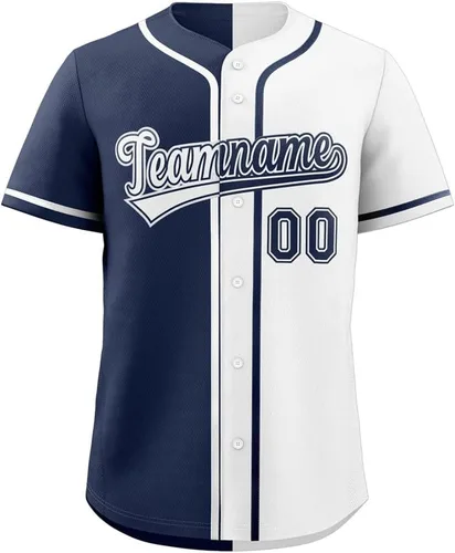 Miniatura 40 de Camiseta de béisbol dividida personalizada con botones y número de nombre cosido personalizado para hombres/mujeres/niños