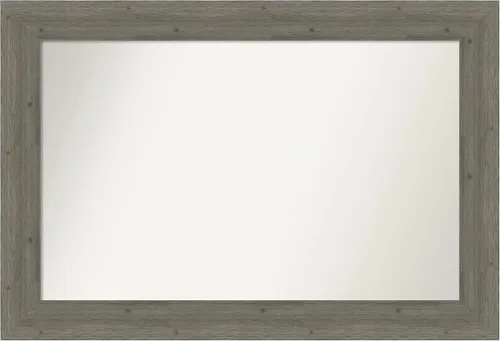Miniatura 103 de Amanti Art Espejo de baño gris para sobre el fregadero, 27 x 27 pulgadas, espejo de tocador cuadrado gris, marco de madera rústica de campo medio
