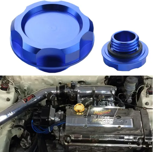 Tapa Billet para tanque de llenado de combustible, aceite para motor - Cubierta para Honda Acura Civic TL, Azul