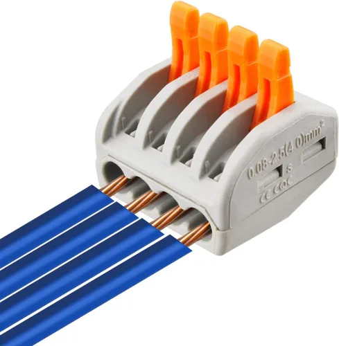 Miniatura 2 de 50 conectores de palanca, tuercas de combinación de 2 conductores, conectores de cable compactos, terminal de conexión rápida 28-12 AWG adecuado