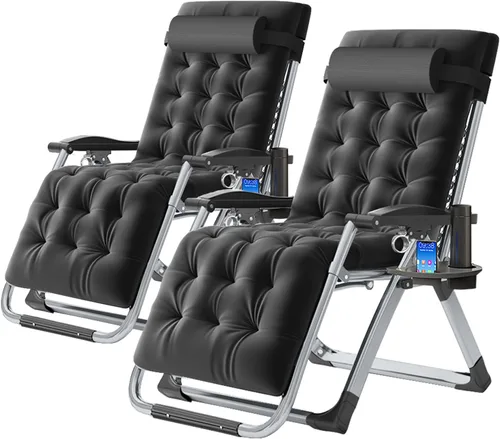 Miniatura 21 de LILYPELLE Silla de Gravedad Cero, Sillón Reclinable Premium para Césped Plegable Portátil Chaise Lounge con Cojín Desmontable, Reposacabezas