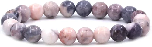 Miniatura 120 de Amandastone Pulsera elástica de cuentas redondas de 0.315 in con piedras preciosas naturales de 7 pulgadas
