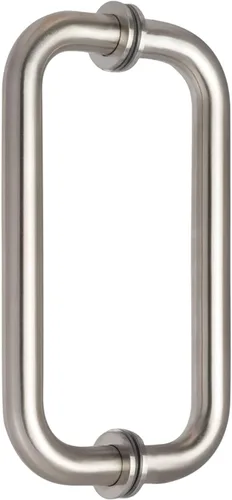 Miniatura 9 de Tirador tubular de acero inoxidable de grado 304 para puerta de ducha (6 pulgadas, cuadrado, negro mate SSSP152B)