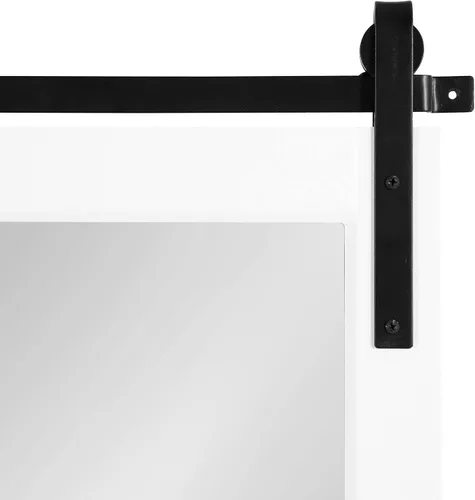 Miniatura 6 de Kate and Laurel Skylan Modern Farmhouse - Espejo decorativo de pared con marco de madera, 38 x 27 pulgadas, blanco y negro, espejo colgante de pared