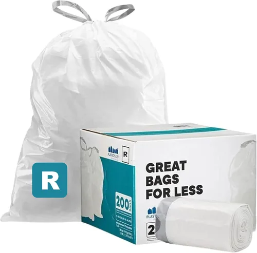 Miniatura 9 de Plasticplace Bolsas de basura de ajuste personalizado, compatibles con Simplehuman Code R (100 unidades) forros de basura blancos con cordón de 2.6