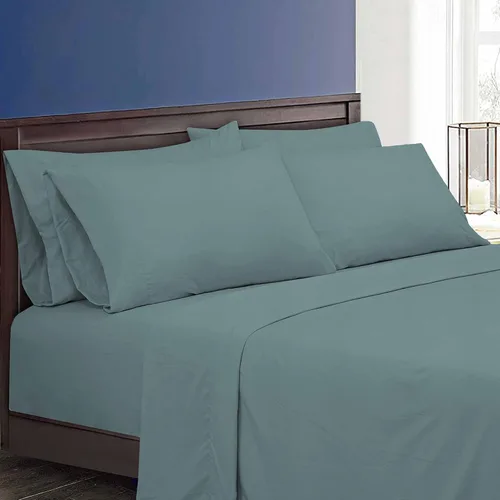 Miniatura 57 de ROYALE LINENS Juego de sábanas Cal King de 4 piezas, ropa de cama de microfibra suave cepillada de 1800 hilos, 1 sábana bajera, 1 sábana encimera, 2