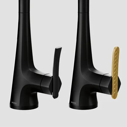 Miniatura 9 de Moen Sinema S7235BL - Grifo de cocina desplegable negro mate con refuerzo de potencia y reflejo, grifo de cocina moderno de arco alto, fácil