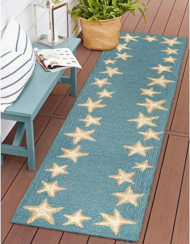 Miniatura 46 de Liora Manne CAPR5163633 - Alfombra costera para interiores y exteriores, color azul marino, 2 pies x 5 pies Cuerdas Navy