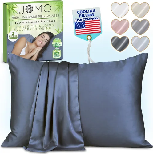 Miniatura 15 de Fundas de almohada con cremallera, tamaño estándar 26 x 20 pulgadas, 100% viscosa derivada de bambú, paquete de 2, color crema, fundas de almohada