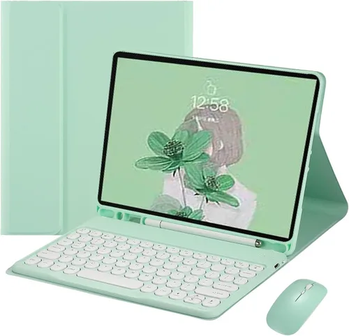 Miniatura 15 de Funda con Teclado y Ratón YEEHi para iPad Air de 11 Pulgadas M3/M2, iPad Air de 5ª/4ª Generación de 10.9" con Ratón, Teclado Desmontable Redondo