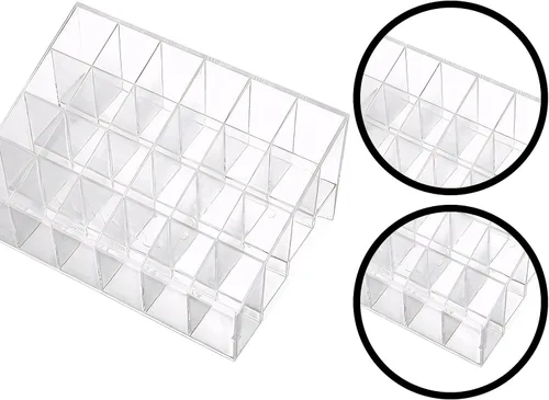 Miniatura 6 de Organizador de lápiz labial transparente para tocador, caja de almacenamiento de maquillaje, soporte para cosméticos para escritorio, diseño ligero