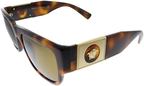 Miniatura 7 de Versace - Gafas de sol para hombre, marco negro, lentes gris oscuro, 56 mm