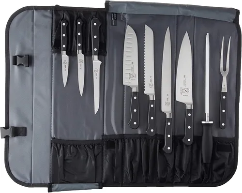Mercer Culinary Juego de cuchillos forjados Renaissance de 10 piezas, Negro
