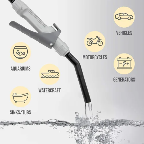 Miniatura 7 de Bomba automática de transferencia de combustible DEWAY con boquilla para control de flujo y parada, se adapta a la mayoría de las latas de gasolina