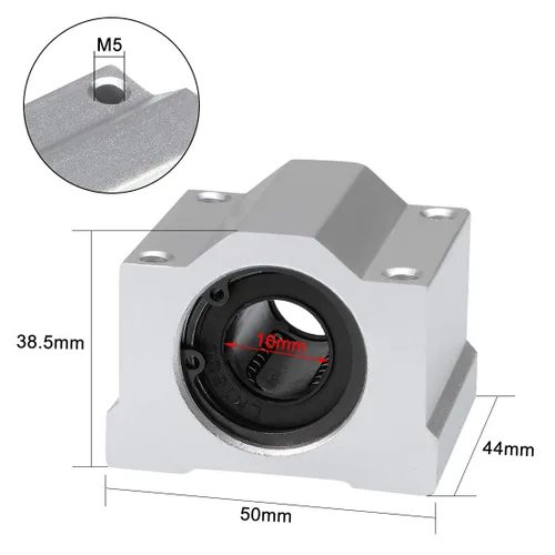 Miniatura 2 de uxcell SCS16UU Unidades de bloque deslizante de rodamientos de bolas lineales, diámetro de 0.630 in (paquete de 4)