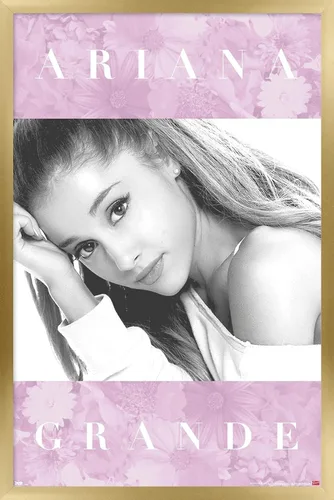 Miniatura 9 de Trends International Ariana Grande - Póster de pared floral, 14.725 x 22.375 pulgadas, versión enmarcada de madera de granero