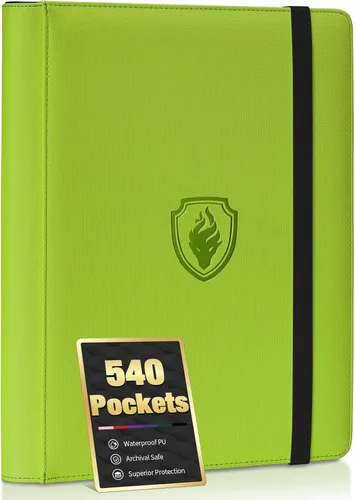 Miniatura 23 de Fabmaker - Carpeta de tarjetas prémium con 9 bolsillos para 360 tarjetas, carpeta de tarjetas coleccionables de poliuretano resistente, álbum