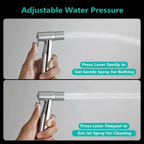 Miniatura 2 de BARROCK Pulverizador de bidé para inodoro, rociador de mano con chorro para inodoros existentes con manguera de bidé, presión de agua ajustable