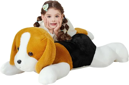 IKASA Juguete de peluche gigante para perro, cachorro grande y grande, juguetes suaves, tamaño enorme, 30 pulgadas, lindo peluche mullido y