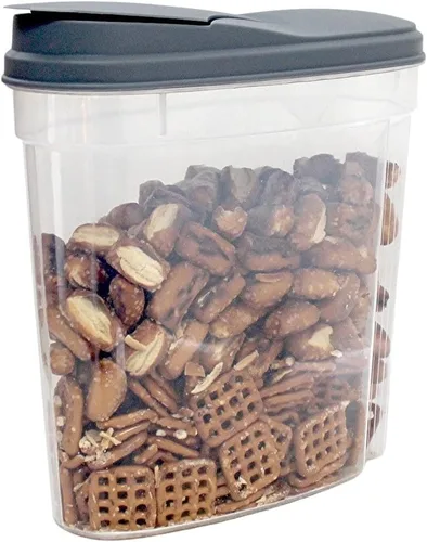 Miniatura 4 de Paquete de 2 recipientes herméticos medianos para almacenamiento de alimentos, 5 tazas (60.87 onzas), dispensadores sin BPA para aperitivos