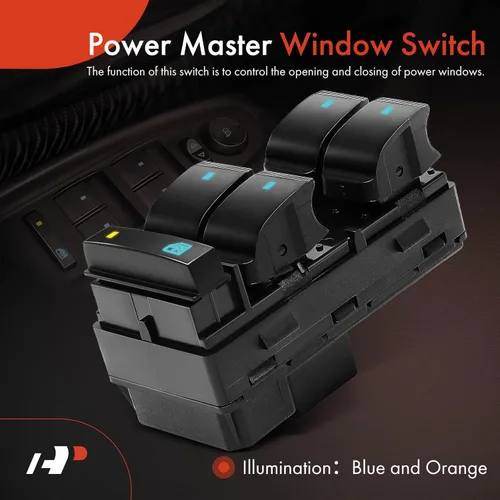Miniatura 3 de A-Premium Interruptor de ventana Power Master del lado del conductor compatible con Chevy Traverse 2009-2017, Silverado 1500 2007-2013, HHR y GMC