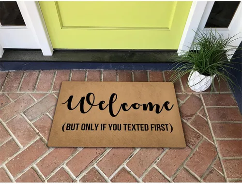 Miniatura 2 de Divertido tapete de bienvenida para decoración de entrada interior, puerta delantera, porche, patio, tapete personalizado con monograma de goma