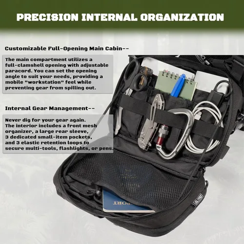 Miniatura 9 de Mochila convertible 2 en 1 para el pecho y mochila de hidratación con vejiga de 2.5 litros, chaleco de hidratación para mujeres y hombres, Negro