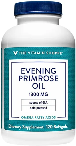 The Vitamin Shoppe Aceite de onagra 500mg - GLA Omega-6 | Balance hormonal femenino | 120 cápsulas blandas | Prensado en frío