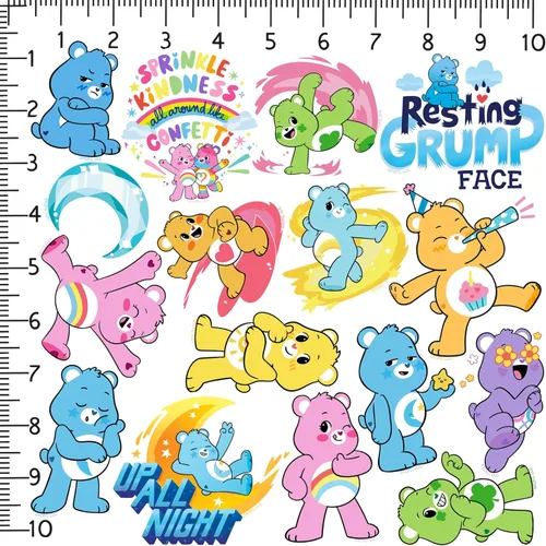 Miniatura 2 de Care Bears Unlock the Magic - Paquete variado de 100 calcomanías de vinilo grandes de lujo, calcomanías con licencia oficial de Care Bears, laptop