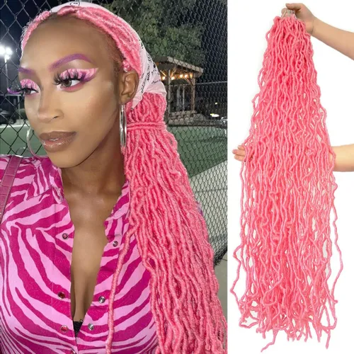 Miniatura 21 de 36 pulgadas, 7 paquetes de rastas suaves de ganchillo de cabello entero, no extendidas, largas y largas, trenzas de pelo sintético preenrolladas, 1b