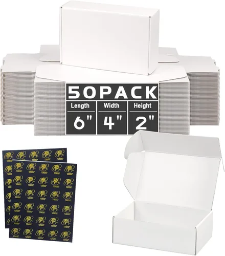 Miniatura 9 de Cajas de envío pequeñas de 6 x 4 x 2 pulgadas para pequeñas empresas, paquete de 30 cajas de correo moradas, caja de embalaje de cartón corrugado
