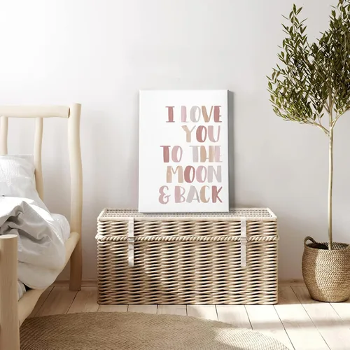 Miniatura 3 de HIWX Lienzo enmarcado con cita positiva con texto en inglés "I Love You To The Moon And Back" (I Love You To The Moon And Back) - Lienzo enmarcado