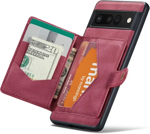 Miniatura 16 de Funda para Google Pixel 6 Pro, cartera magnética desmontable con ranura para efectivo, soporte de carga inalámbrica, función atril compatible