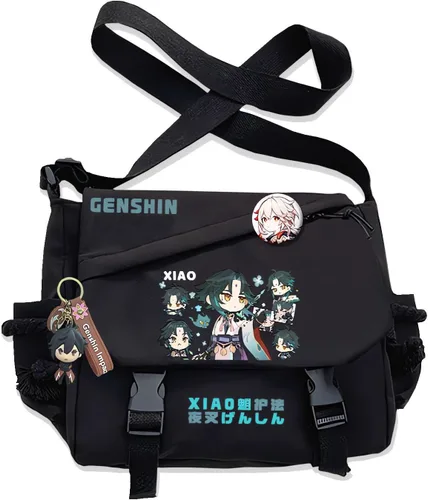 Miniatura 8 de Bolso Furina Crossbody Bag Single Shoulder Bag Adulto Anime 3D Print Mochila Negro Bolsa