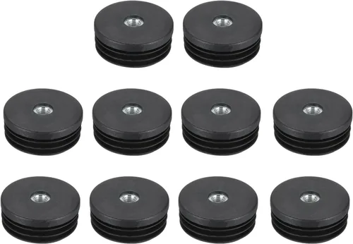 Miniatura 8 de Uxcell 4 piezas de insertos roscados M8 para tubo redondo de 0.748 in/0.75 pulgadas, insertos de plástico negro para tapas de extremos de silla