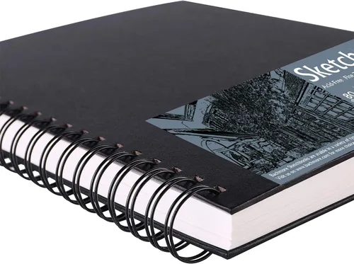 Miniatura 3 de Bachmore - Cuaderno de bocetos de 8.5 x 11 pulgadas, bloc de bocetos en espiral izquierdo con tapa dura, papel de dibujo perforado y duradero sin