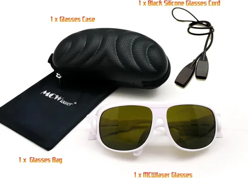 Miniatura 6 de MCWlaser Gafas de seguridad láser de 190-540 nm y 800-2000 nm, Yag, azul, láser verde y luz UV, gafas láser de protección ocular para 405 nm, 445