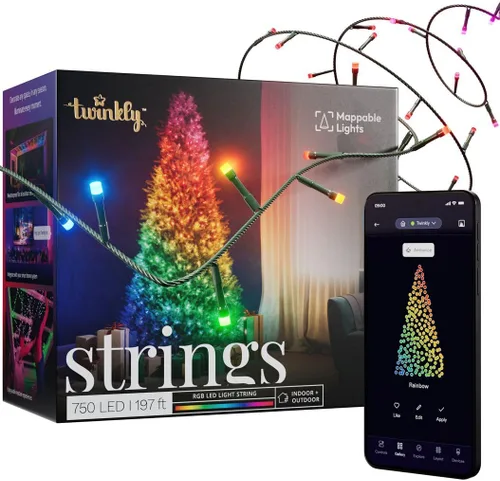 Miniatura 10 de Twinkly Cuerdas de 250 luces LED blancas, cadena de luces LED para exteriores e interiores, luces blancas de Navidad de cálido a fresco, LED