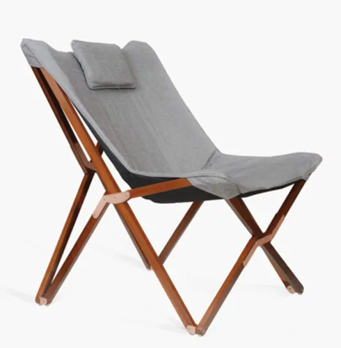 Miniatura 11 de Silla plegable de madera maciza para el almuerzo, silla reclinable portátil de haya con cómodo cojín (no es necesario instalar)