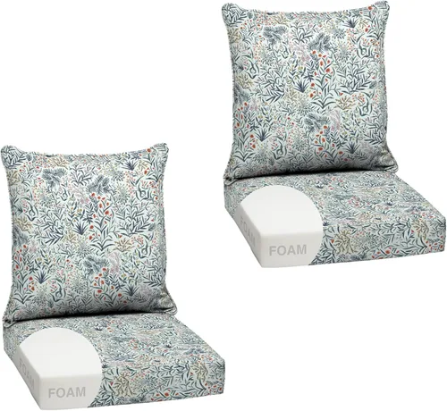 Miniatura 40 de Arden Outdoor Deep Seat Cushion Set, 24 x 24 pulgadas, Cojín para patio resistente al clima, a la lluvia y a la decoloración para silla, sofá y sofá