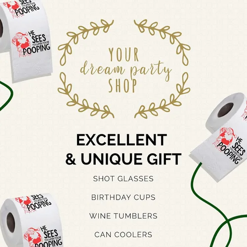 Miniatura 8 de Rollo de papel higiénico navideño con texto en inglés «He Sees You When You're Pooping», divertido papel higiénico, divertido regalo de Feliz