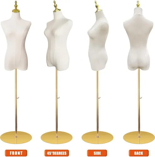 Miniatura 5 de Torso de maniquí femenino, forma de vestido para coser de 55 a 71 pulgadas, modelo de mujer de altura ajustable, cuerpo de maniquí de alta