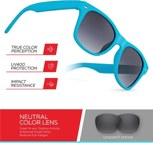 Miniatura 9 de Retro Rewind Lentes de sol para niños y niñas de 3 a 12 años, inastillables, UV400, lentes de sol para niños pequeños