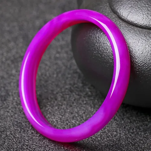 Miniatura 3 de Purple Agate Bracelet for Women Natural Genuine Violet Chalcedony Jade Bangle Jewellery Box Gift with Certificate